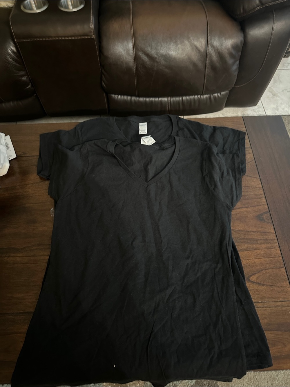 Gildan Black V-Neck Short Sleeve Tee for Women